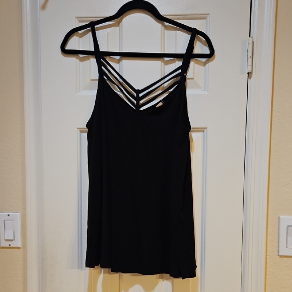 torrid Tops - torrid Black Strappy V-Back Tank